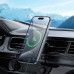 Hoco HW19 Precious magnetic wireless fast charging car holder, в решетку, Qi 15w, black