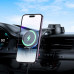 Hoco HW25 Neon magnetic wireless fast charge car holder center consol, на панель, Qi 15w, black