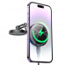 Hoco HW26 Jacques metal magnetic wireless fast charging car holder, на панель, Qi 15w, gray