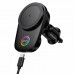 Hoco HW36 electric rotating magnetic wireless fast charging car holder, в решетку, Qi 15w, black
