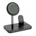 Hoco CQ12 Joull 3-in-1 folding magnetic wireless fast charger, black