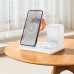 Hoco CQ9 Crown 3-in-1 night light wireless fast charger with clock, white