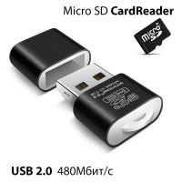 ISA CR-01 Card Reader USB на Micro SD, черный