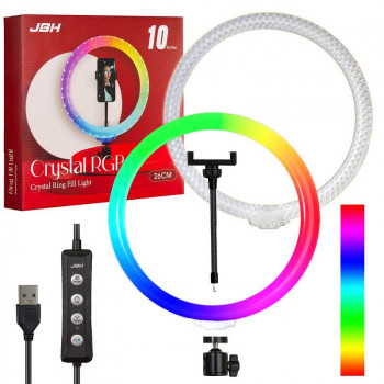 Кольцевая светодиодная лампа 26 см JBH Crystal RGB Ring Fill Light 10 inches, RD-26, IS469703, white