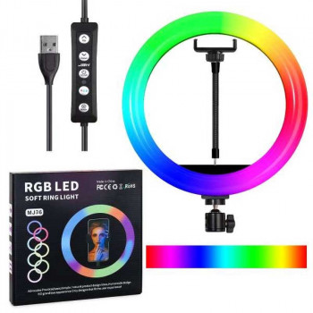 Кольцевая светодиодная лампа 36 см JBH MJ36 RGB Soft Ring Light 14", IS460913, black