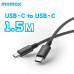 Momax Elite DC30D USB-C to USB-C Cable, 60w, 1.5m black