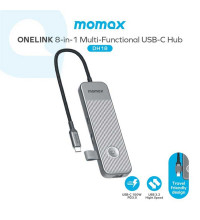 Momax OneLink 8-in-1 USB-C hub (DH18L), Type-C to HDMI 4K60Hz+2xUSB3.2+TF/SD+UCB-C data+PD100w+RJ45