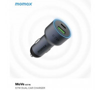 Momax UC16 MoVe 67w Dual Port (U+C) Car Charger, PD67w+QC30w, gray