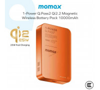 Momax 1-Power Q.Pass2 10000mAh Magnetic Wireless Battery Pack, 18mm, PD30w, Qi 25w (IP168Q22) orange