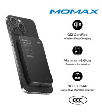 Momax qMAG Q.Pass 10000mAh Magnetic Wireless Battery Pack, 17.5mm, PD20w, Qi2 15w (IP136Q2) black
