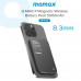 Momax qMAG X 5000mAh Magnetic Wireless Battery Pack, 8.3mm, PD20w, Qi 15w (IP116D) black