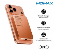Momax qMAG X1 10000mAh Magnetic Wireless Battery Pack, 13mm, PD20w, Qi 15w (IP117AM) orange