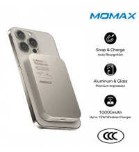 Momax qMAG X1 10000mAh Magnetic Wireless Battery Pack, 13mm, PD20w, Qi 15w (IP117AD) titanium chroma