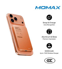 Momax qMAG X 5000mAh Magnetic Wireless Battery Pack, 8.3mm, PD20w, Qi 15w (IP116AM) orange