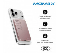 Momax qMAG X 5000mAh Magnetic Wireless Battery Pack, 8.3mm, PD20w, Qi 15w (IP116A) pink
