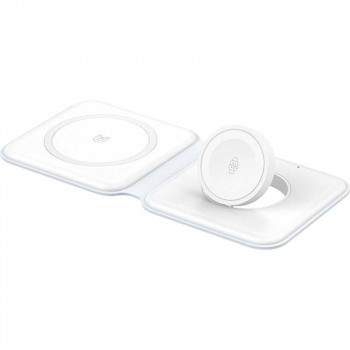 Recci RCW-35 2-in-1 Fordable Wireless Charger, QI 15W, белый
