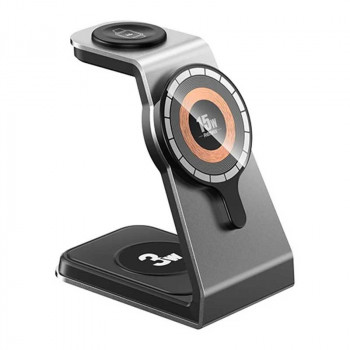 Remax RP-W85 Zunya 20.5W Aluminium alloy 3-in-1 Magnetic Holder & Wireless Charger, grey