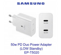 Samsung 50w PD Duo Power Adapter (LOW Standby), 2C (EP-T5020) white