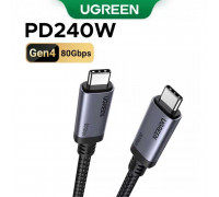 Ugreen 65383 Type-C to Type-C USB4 Gen 4 Cable L706, 1m, 5A, PD3.1 240w, 80 Gbps, 16K60Hz, black