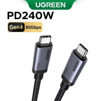 Ugreen 65383 Type-C to Type-C USB4 Gen 4 Cable L706, 1m, 5A, PD3.1 240w, 80 Gbps, 16K60Hz, black