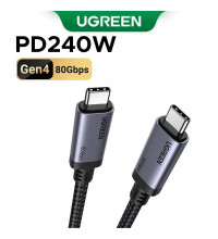 Ugreen 65383 Type-C to Type-C USB4 Gen 4 Cable L706, 1m, 5A, PD3.1 240w, 80 Gbps, 16K60Hz, black