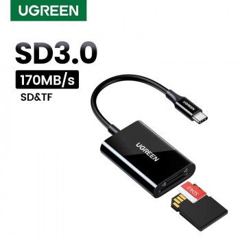 Ugreen CM265 2-in-1 USB-C Card Reader, SD/TF 3.0, 170MB/s (35622)  black