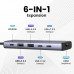 Ugreen USB-C Adapter 6-in-1, 2xUSB3.1+HDMI2.04K@60Hz+PD100w+2xUSB-C 10Gbps CM511 35999