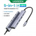 Ugreen USB-C Adapter 5-in-1, 3xUSB3.0+HDMI2.0 4K@60Hz+PD100w, model CM478 (gray)  35178