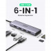 Ugreen USB-C Adapter 6-in-1, 3xUSB3.0+TF/SD+HDMI2.0 4K@60Hz (gray)  60383
