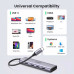 Ugreen USB-C Adapter 6-in-1, 3xUSB3.0+TF/SD+HDMI2.0 4K@60Hz (gray)  60383