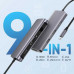 Ugreen USB-C Adapter 9-in-1, PD100w+3xUSB3.0+TF/SD+HDMI2.0 30Hz+ RJ45+VGA (40873)