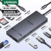 Ugreen USB-C Hub 10-in-1, PD100w+2xUSB3.2+2USB-C+TF/SD+2HDMI2.0 60Hz+ RJ45 1Gbps (45366)