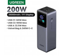 Ugreen PB722 200w power bank 25000mah, PD 140w, 35525, gray