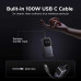 Ugreen PB723 130w power bank 20000mah with build-in cable, PD 100w, 55365B, gray