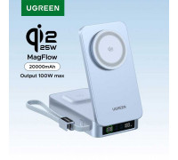 Ugreen PB769 magnetic wireless power bank 20000mah, Qi2.2 25W, PD 100w (75066) blue