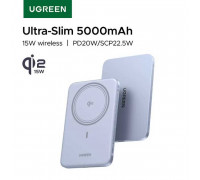 Ugreen PB580 magnetic wireless power bank 5000mah, Qi2 15W, PD 20w (65840) blue