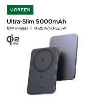 Ugreen PB580 magnetic wireless power bank 5000mah, Qi2 15W, PD 20w (75984) grey