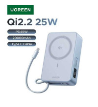 Ugreen PB775 magnetic wireless power bank 20000mah, Qi2.2 25W, PD 45w (65959) blue