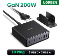 Ugreen 8-Port GaN Desktop Charger 200w, 2U+6C, PD100w, 2m, model X766 (55324) grey