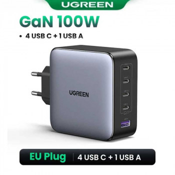 Ugreen GaN Nexode Pro X563 Fast Charger 100w, U+C+C+C+C,  (35536), gray