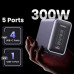 Ugreen GaN Nexode 300w 5-Port PD Charger EU, U+4C, PD140w, model CD333, 2m (90903B) grey