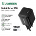 Ugreen 20w USB-C GaN Fast Charger, 1C, model X512 (55528) black