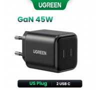 Ugreen 45w Dual USB-C GAN Fast Charger, C+C, model X526 (65058) black