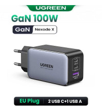 Ugreen GaN Nexode X Gan Fast Charger 100w, U+C+C,  (35038) grey