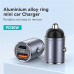 Usams C38 PD 30w A+C Dual Port Invisible Ring Car Charger, USB QC 18w (US-CC206) чёрный