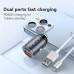 Usams C38 PD 30w A+C Dual Port Invisible Ring Car Charger, USB QC 18w (US-CC206) чёрный