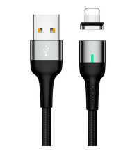 Usams U28, 8pin, 1m, 2.4A, магнитный (US-SJ326) black