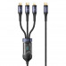 Usams 3-in-1 Transparent Digital Di Cable (C to M+L+C), 1.2m, PD100w (US-SJ600) black