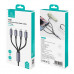 Usams 4-in-1 Aluminium Alloy Data Cable (U to M+L+2C), 1.2m, 3A (US-SJ739) black