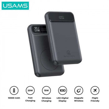 Usams PB72 10000mAh PD20w Dual-port Magnetic Wireless Power Bank, Qi 15w (US-CD214) black
